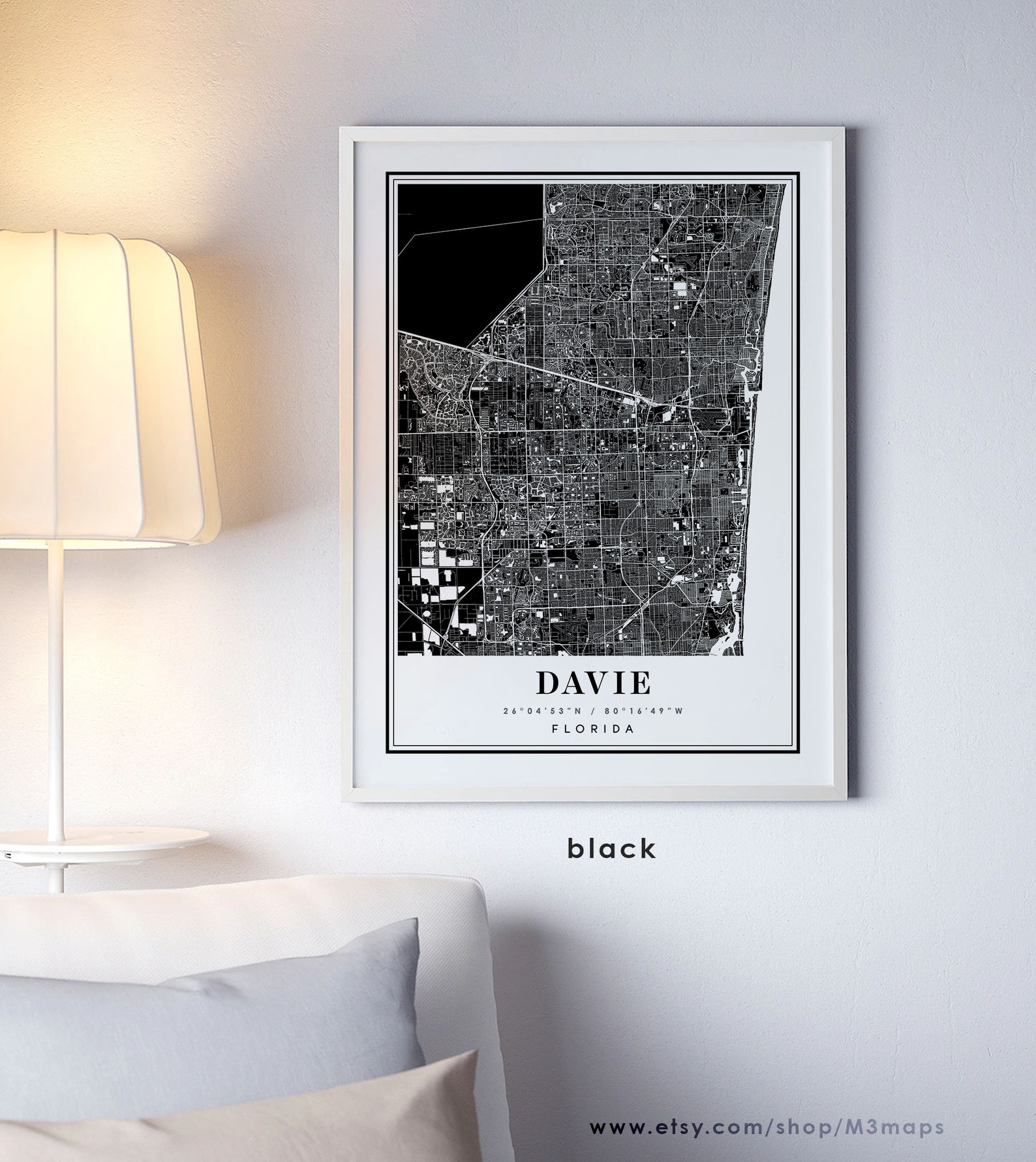 Davie Florida Map Davie FL Map Davie City Map Davie Print - Etsy