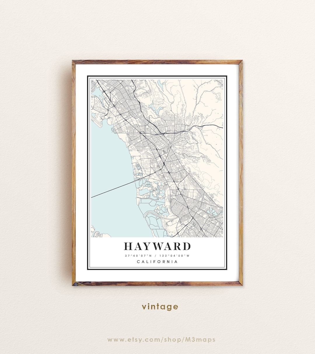 Hayward California Map, Hayward CA Map, Hayward City Map, Hayward Print ...