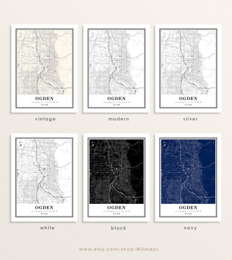 Ogden Utah Map Ogden UT Map Ogden City Map Ogden Print - Etsy