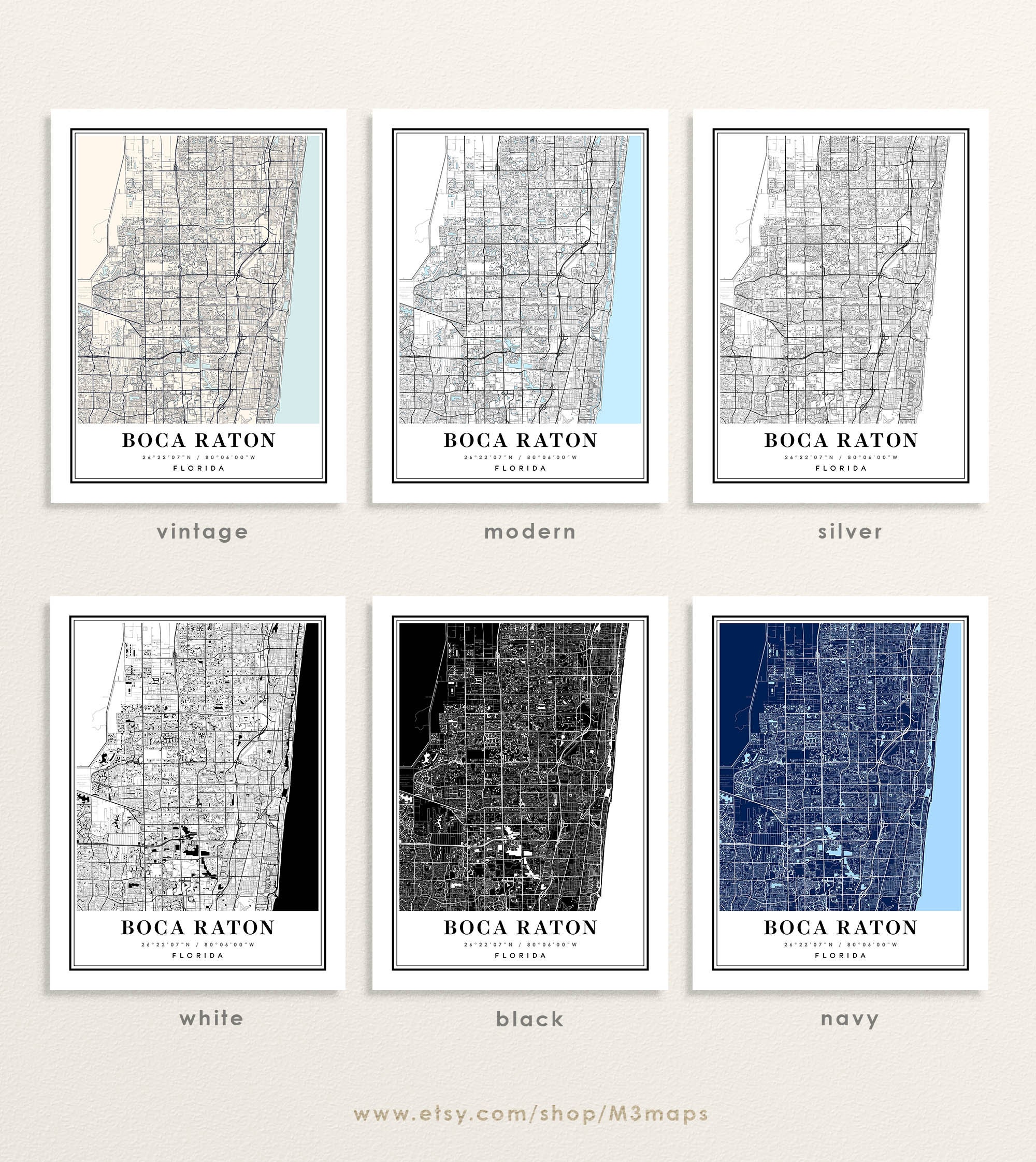 w Buy Boca Raton Florida Map, Boca Raton FL Map, Boca Raton