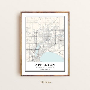 Appleton Wisconsin map, Appleton WI map, Appleton city map, Appleton print, Appleton poster, Appleton art, Appleton map, Custom city map