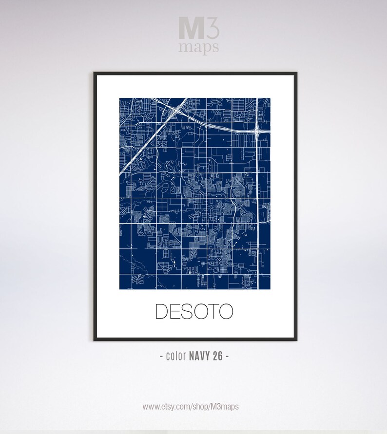 Desoto Texas Desoto TX Map Desoto Map Desoto Print Desoto - Etsy