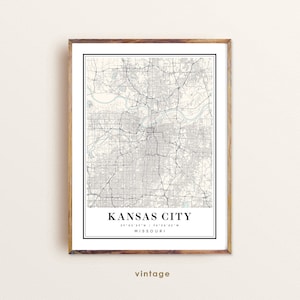 Kansas City Map Art Print: Missouri Cityscape Poster