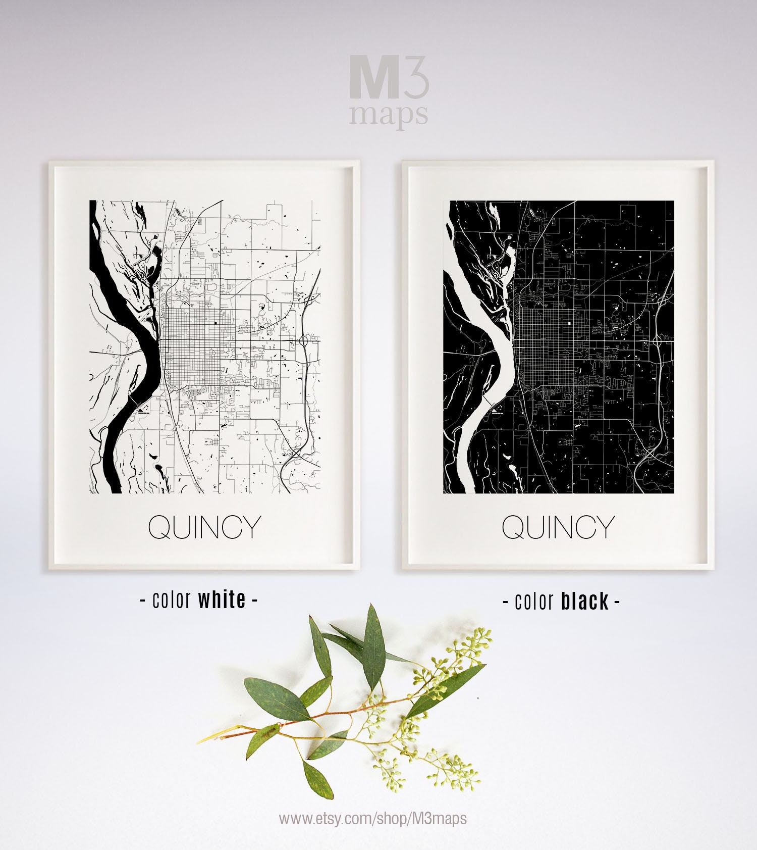 Quincy Illinois Quincy IL Map Quincy Map Quincy Print Etsy