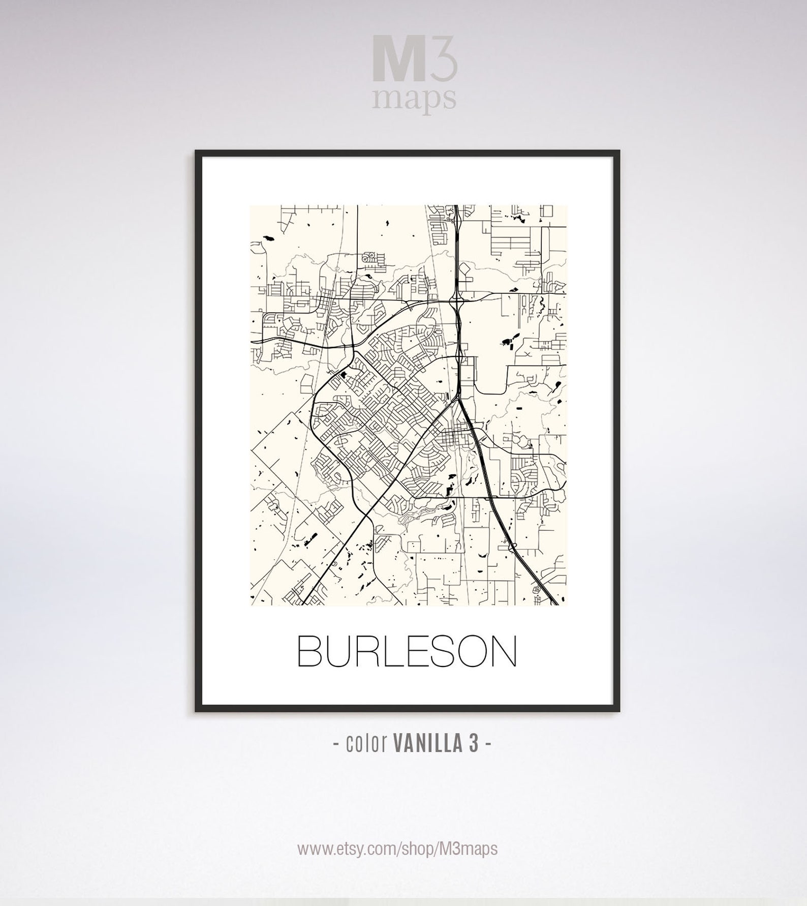 Burleson Texas Burleson TX Map Burleson Map Burleson Print | Etsy
