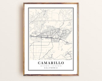 Camarillo California map, Camarillo CA map, Camarillo city map, Camarillo print, Camarillo poster, Camarillo art, Camarillo map