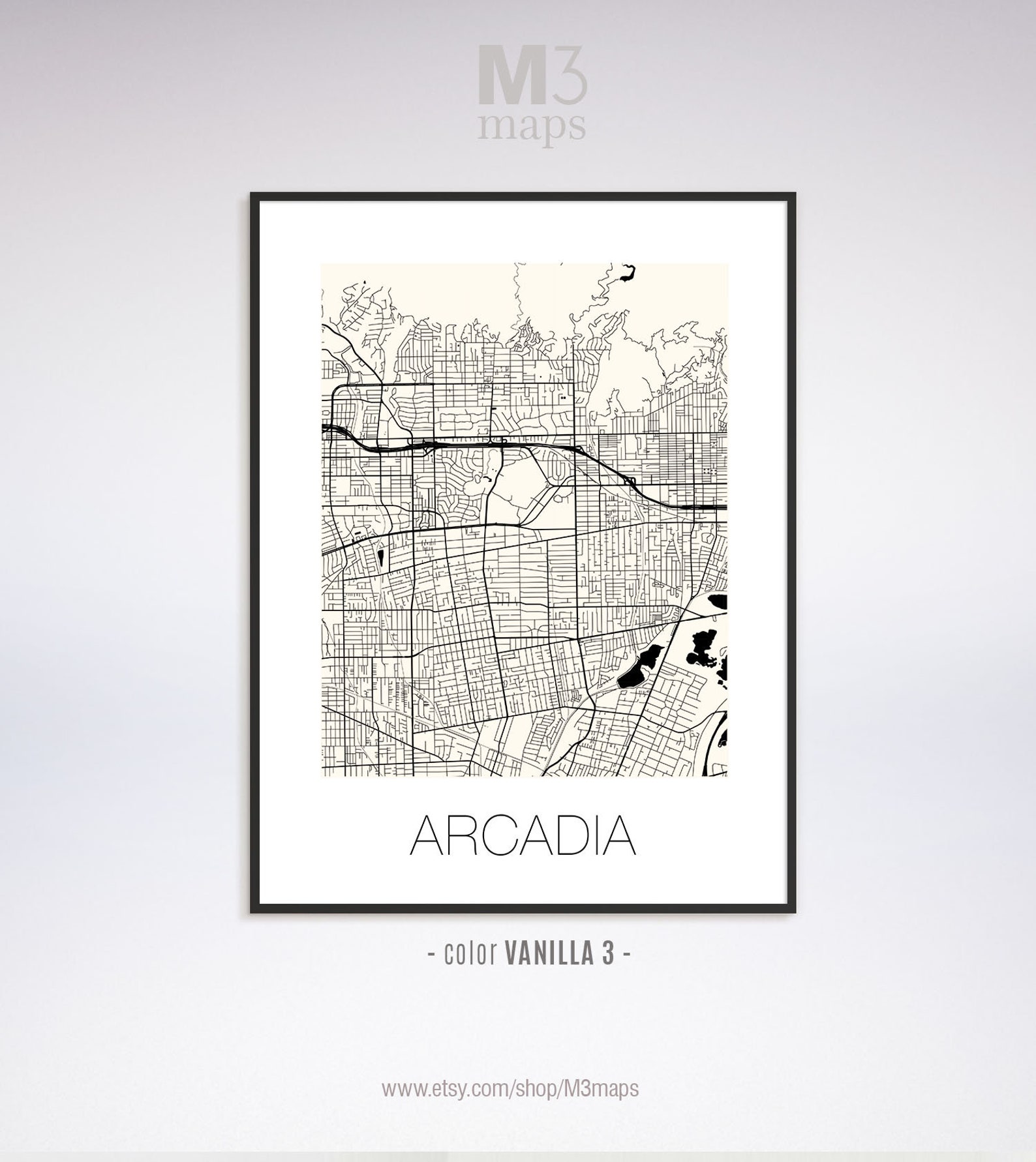 Arcadia California Arcadia CA Map Arcadia Map Arcadia - Etsy