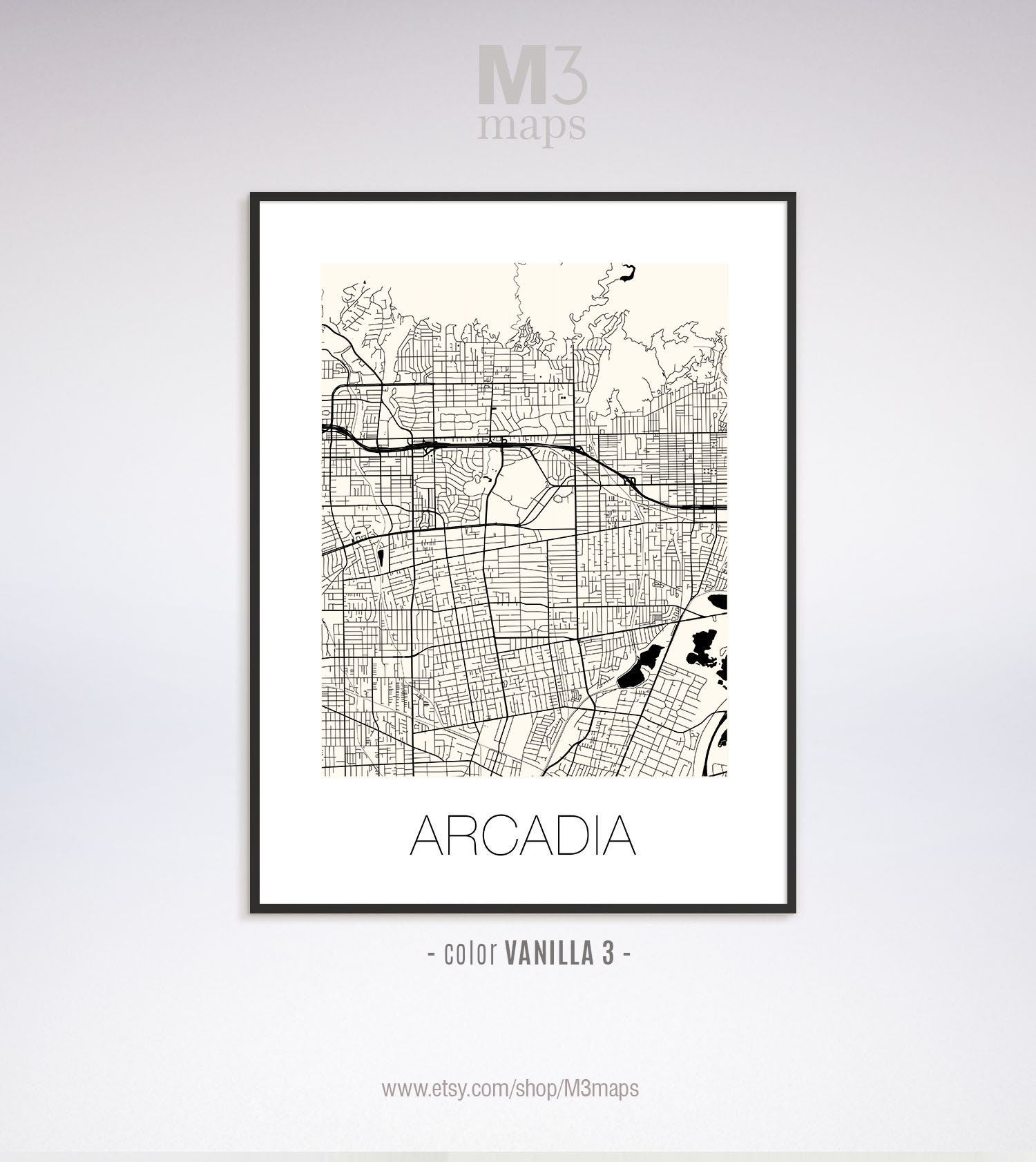 Arcadia California Arcadia CA Map Arcadia Map Arcadia Etsy