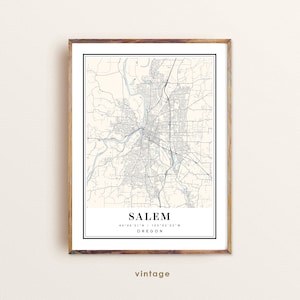Salem Oregon Map Art Print: Custom City Map