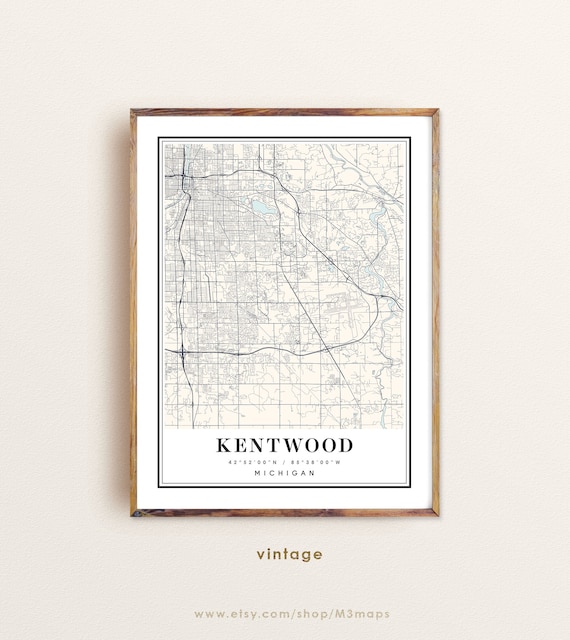 Kentwood Michigan Map Kentwood MI Map Kentwood City Map Etsy New Zealand