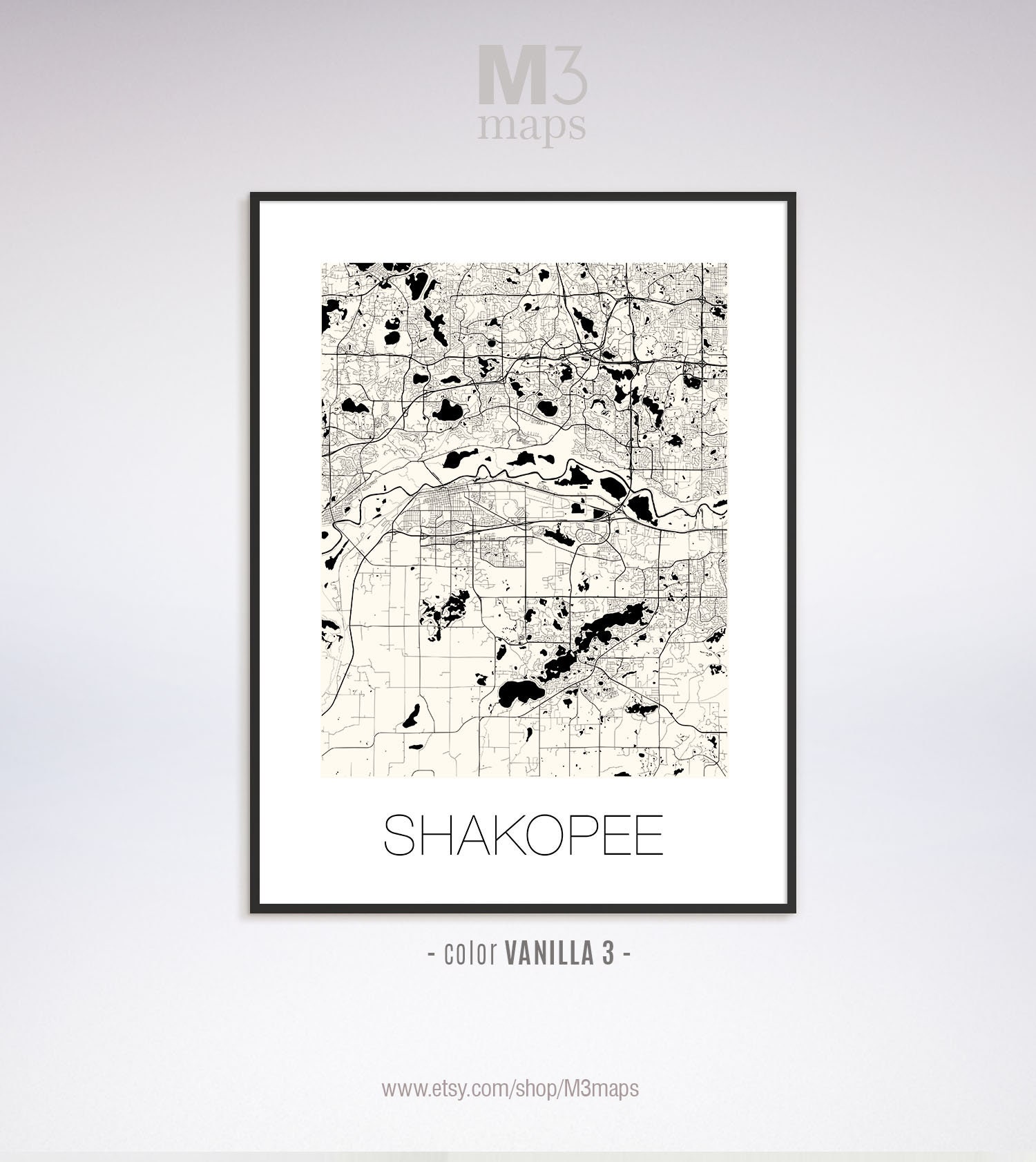 Shakopee Minnesota Shakopee MN Map Shakopee Map Shakopee | Etsy