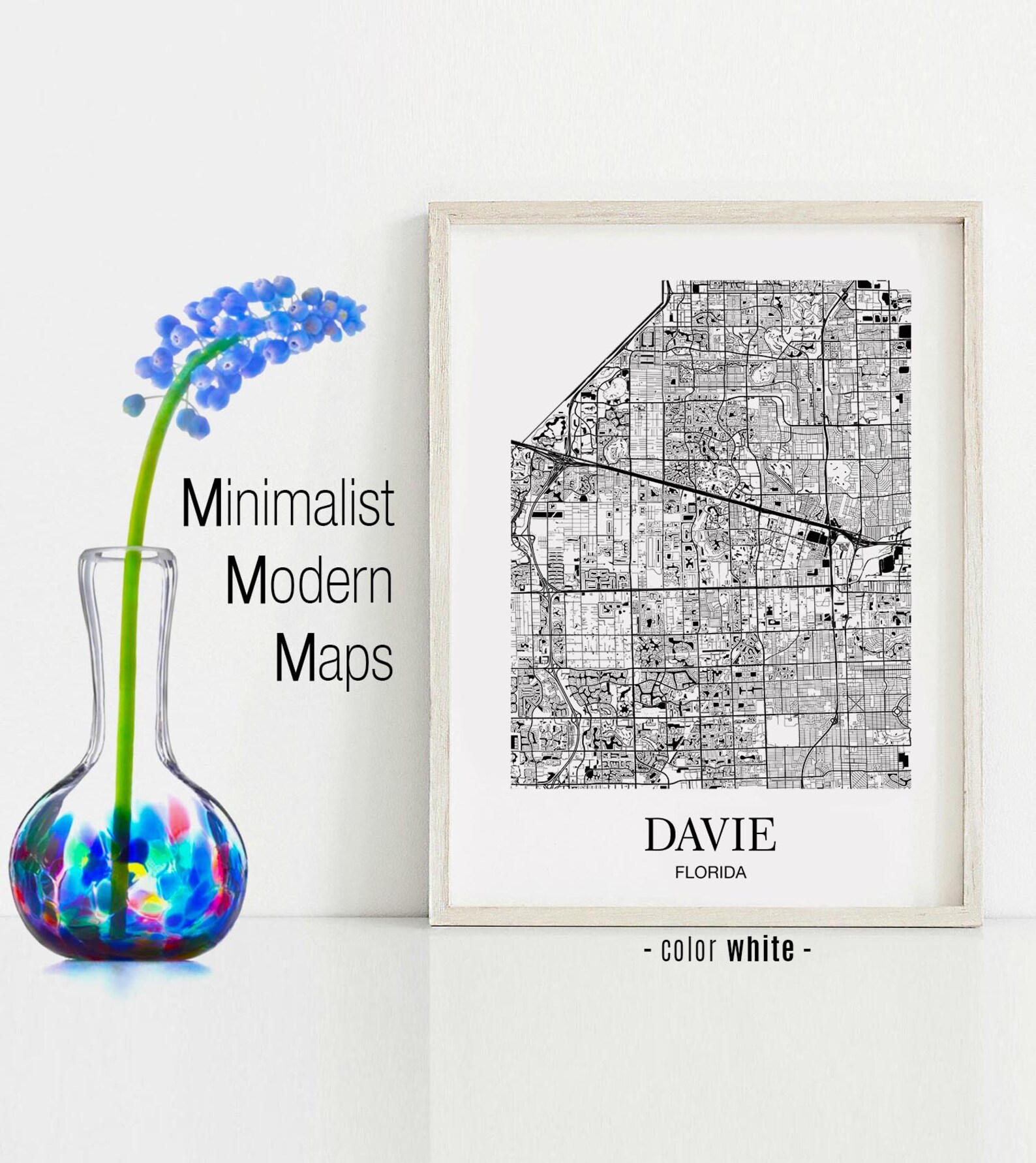 Davie Davie FL Map Davie Modern Art Print Davie Wall Art | Etsy