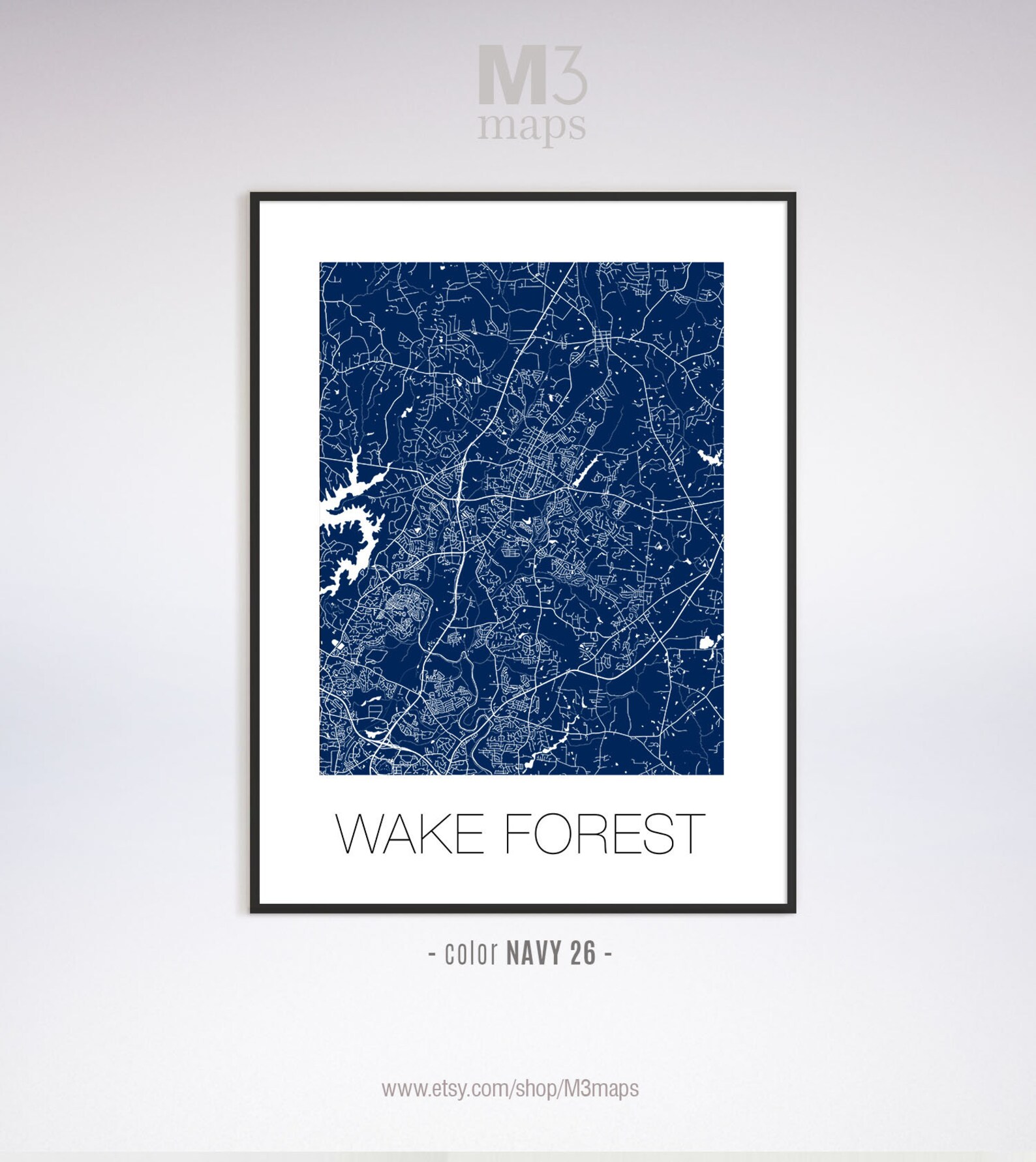 Wake Forest North Carolina Wake Forest SC Map Wake Forest Etsy