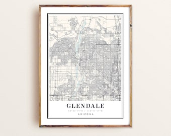 Glendale Arizona Map Art Print: Custom Cityscape Poster