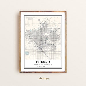 Fresno California map, Fresno CA map, Fresno city map, Fresno print, Fresno poster, Fresno art, Fresno map, Custom map prints