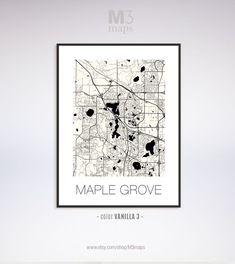 Maple Grove Minnesota Maple Grove MN Map Maple Grove Map Etsy
