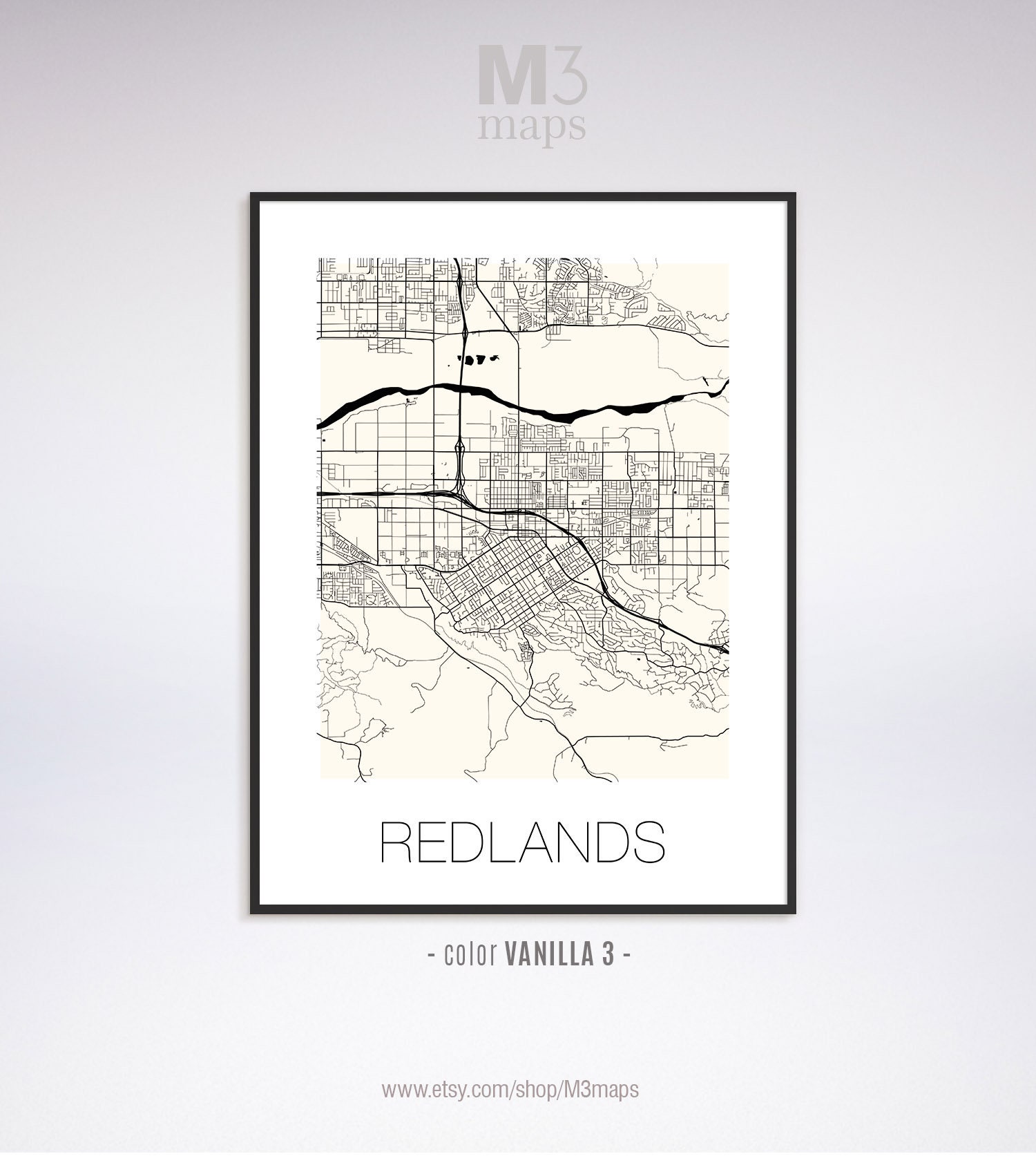 Redlands California Redlands CA Map Redlands Map Redlands | Etsy