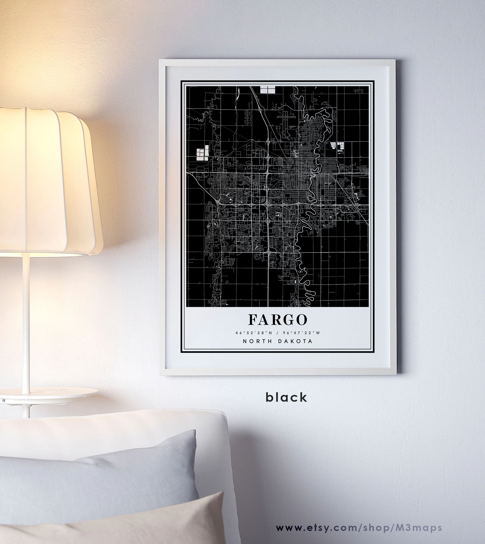 Fargo North Dakota Map Fargo ND Map Fargo City Map Fargo | Etsy