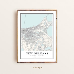 New Orleans Louisiana Karte, New Orleans LA Karte, New Orleans LA Karte, New Orleans Druck, New Orleans Poster, New Orleans Kunst, New Orleans Karte