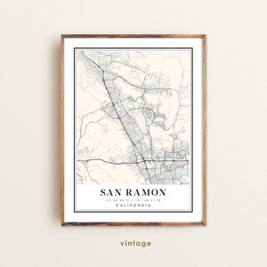 San Ramon California Map Art Print: Custom City Map