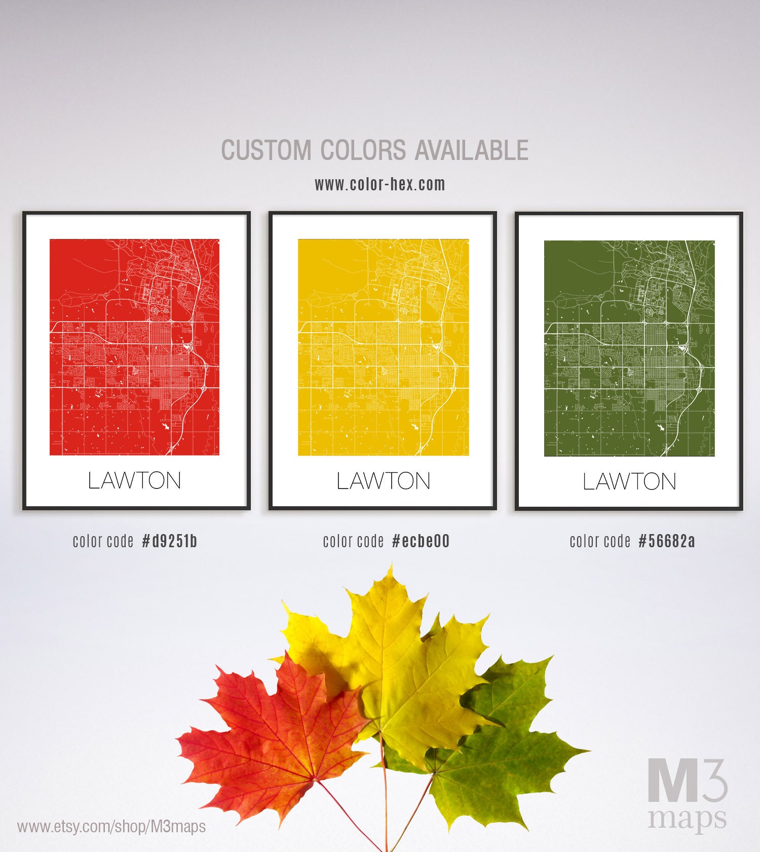 Lawton Oklahoma Lawton OK map Lawton map Lawton print | Etsy