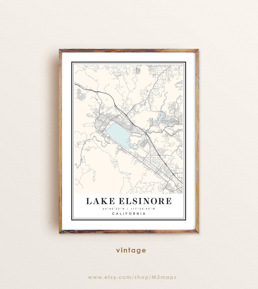 Lake Elsinore California Map Art Print Etsy Il Mnru 