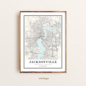 Jacksonville Florida map, Jacksonville FL map, Jacksonville city map, Jacksonville print, Jacksonville poster, Jacksonville art map