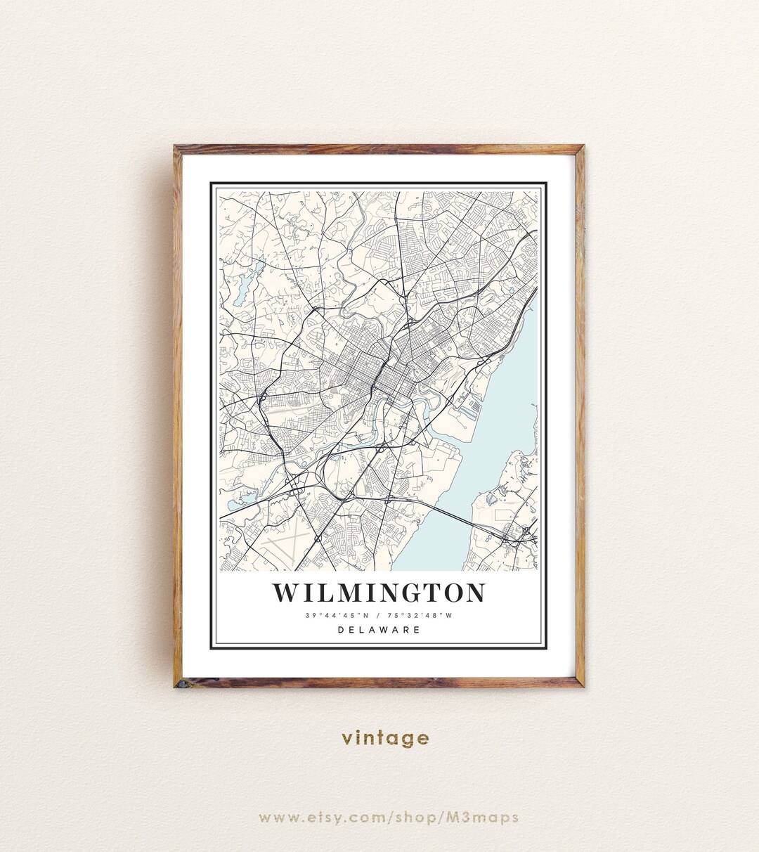 Wilmington Delaware Map, Wilmington DE Map, Wilmington City Map, Wilmington Print, Wilmington ...