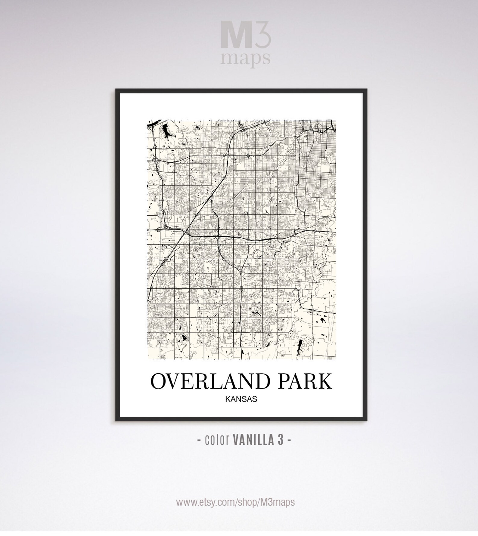 Overland Park Overland Park KS Map Overland Park Modern Art - Etsy
