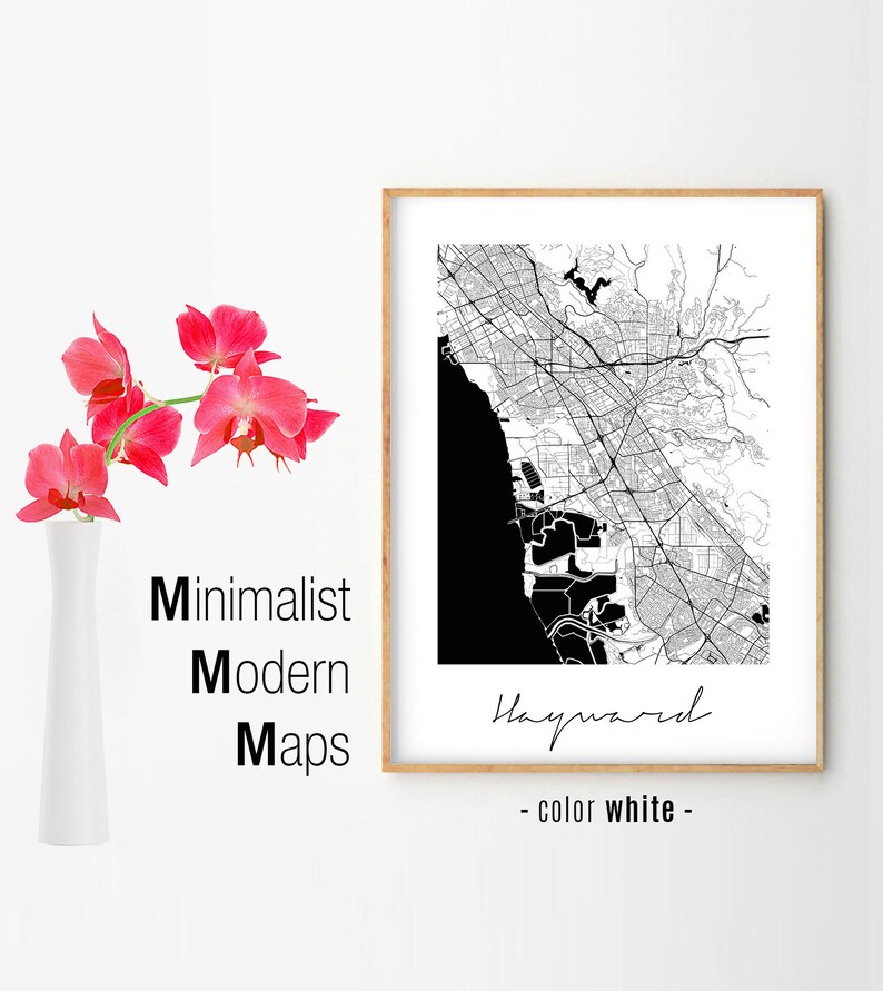 Hayward Minimalist Hayward Map Hayward Map Print Hayward Etsy