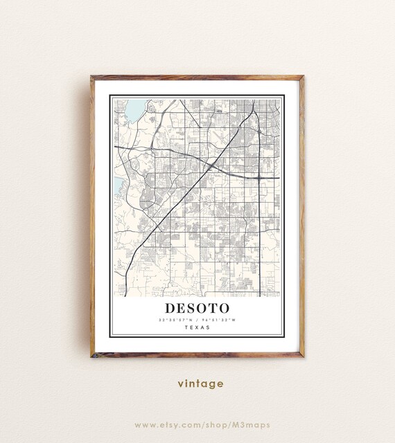 Mapa de DeSoto Texas mapa de DeSoto TX mapa de la ciudad de - Etsy México