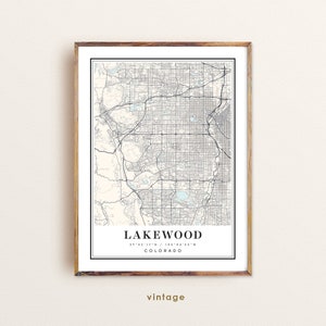 Lakewood Colorado-kaart, Lakewood CO-kaart, Lakewood-stadskaart, Lakewood-afdruk, Lakewood-poster, Lakewood-kunst, Lakewood-kaart, aangepaste stadskaart
