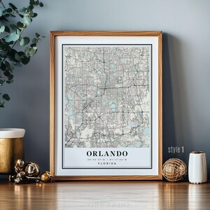 Custom Orlando Florida Map Print: Minimalist Wall Art