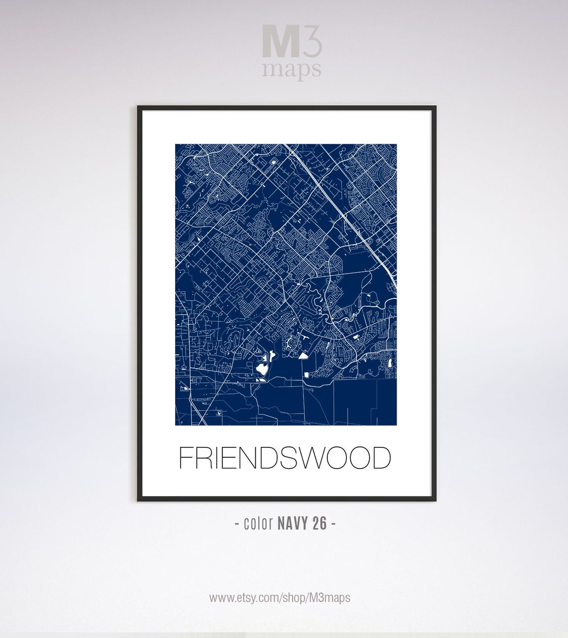 Friendswood Texas Friendswood TX Map Friendswood Map Etsy