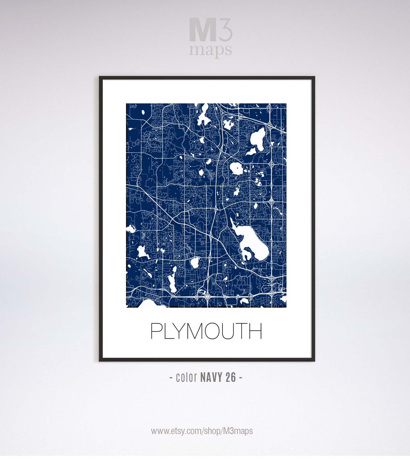 Plymouth Minnesota Plymouth MN Map Plymouth Map Plymouth Etsy