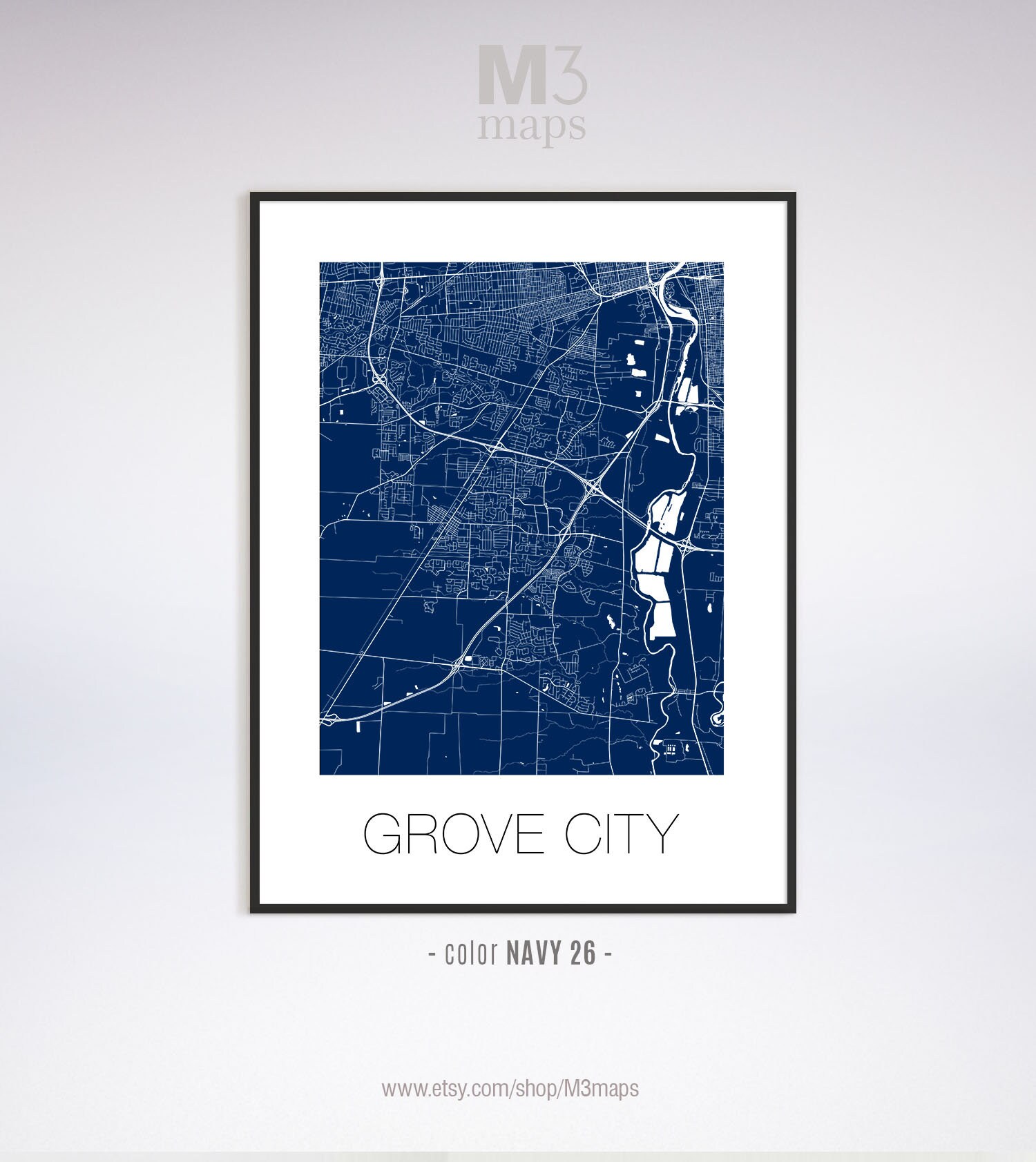 Grove City Ohio Grove City OH map Grove City map Grove City Etsy