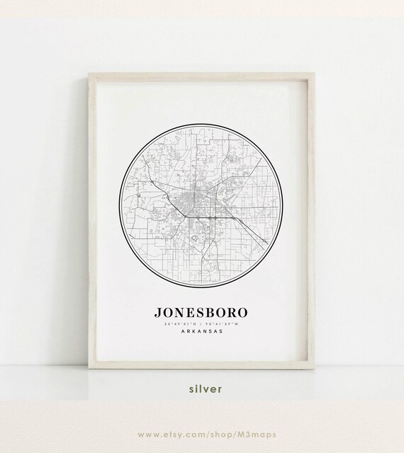 Jonesboro Map Arkansas Jonesboro AR Map Jonesboro Print Etsy UK