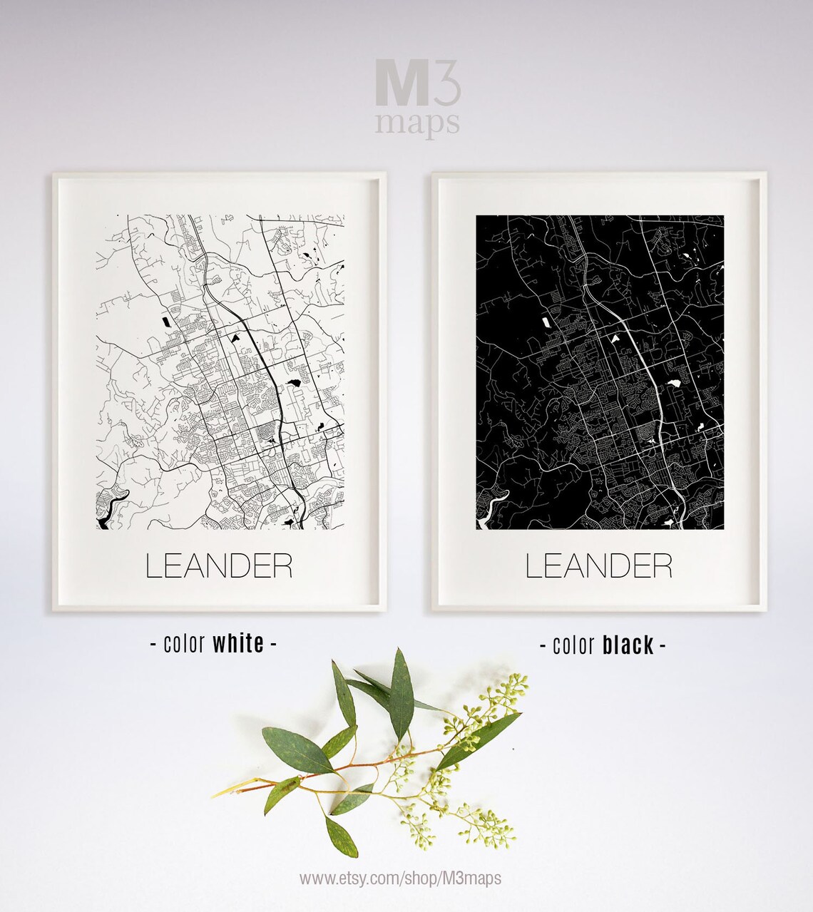 Leander Texas Leander TX Map Leander Map Leander Print - Etsy