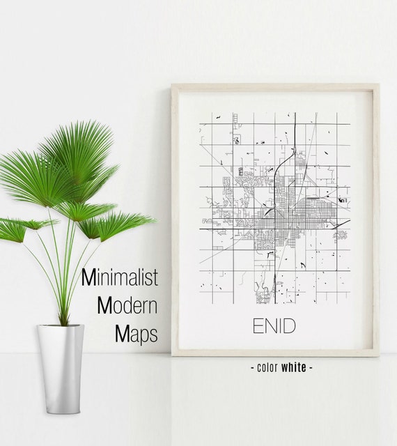 Enid Oklahoma Enid OK Map Enid Map Enid Print Enid Poster | Etsy