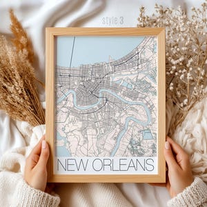 New Orleans Stadtplan Geschenk: Vintage Louisiana City Kunstdruck, Einzigartiges Wohndekor, Souvenir, Reise-Wandkunst, Einweihungsgeschenk