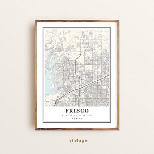 Carte Frisco Texas, carte Frisco TX, plan de la ville Frisco, impression Frisco, affiche Frisco, art Frisco, carte Frisco, plan de la ville personnalisé