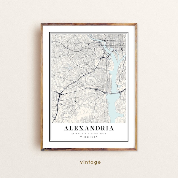 Alexandria Virginia map, Alexandria VA map, Alexandria city map, Alexandria print, Alexandria poster, Alexandria art, Alexandria custom map