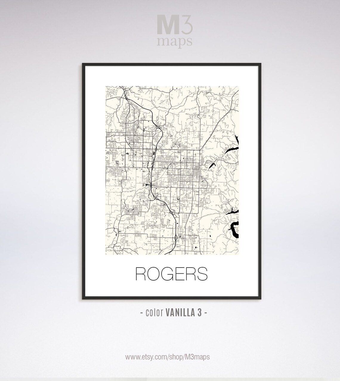 Rogers Arkansas Rogers AR map Rogers map Rogers print | Etsy