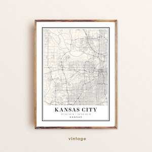 Kansas City Map Art Print: Archival Paper, Custom City