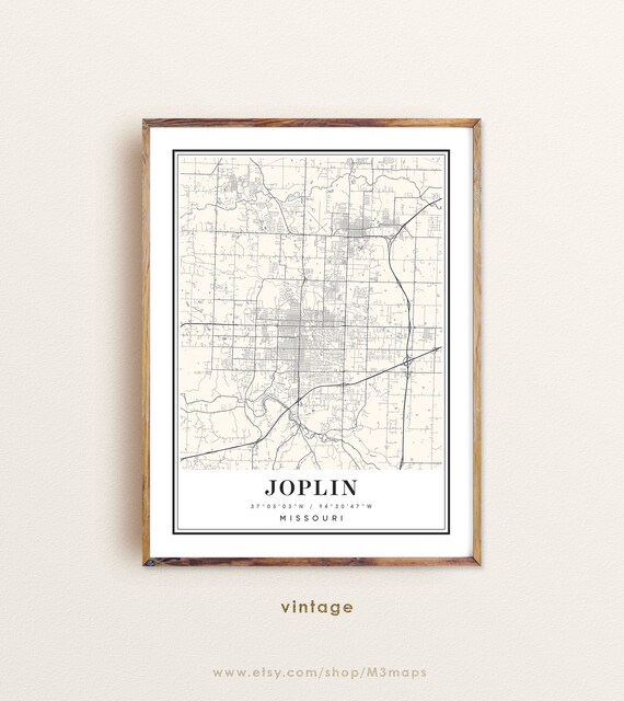 Joplin Missouri Map Joplin MO Map Joplin City Map Joplin Etsy