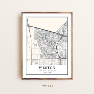 Weston Florida kaart, Weston FL kaart, Weston stadskaart, Weston print, Weston poster, Weston kunst, Weston kaart, aangepaste stadsplattegrond