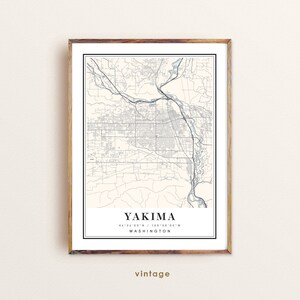 Yakima Washington-kaart, Yakima WA-kaart, stadskaart Yakima, Yakima print, Yakima-poster, Yakima-kunst, Yakima-kaart, aangepaste stadsplattegrond