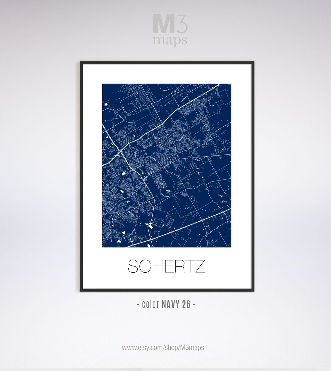 Schertz Texas Schertz TX Map Schertz Map Schertz Print Etsy