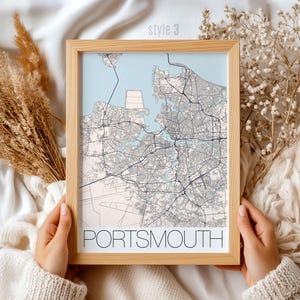 Portsmouth Virginia Map Gift: Detailed City Map Wall Art, Unique Nautical Decor, Perfect Souvenir & Home Office Print