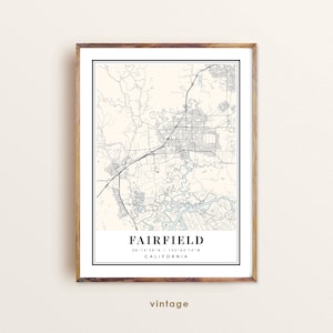 Fairfield California map, Fairfield CA map, Fairfield city map, Fairfield print, Fairfield poster, Fairfield art, Fairfield map, Custom map